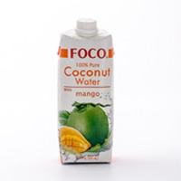 FOCO coconut water is a natural hydrating isotonic beverage with refreshing, pure mango taste. Ideal for smoothies.